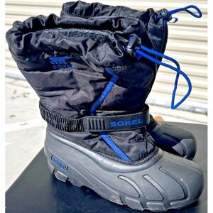 Sorel Kids Black and Blue Snow Boots
